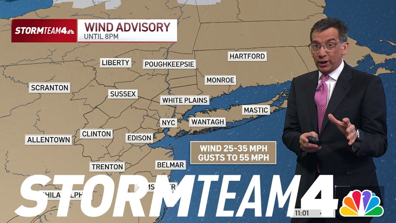 Dangerous wind gusts up to 55 MPH triggers advisory across tri-state | NBC New York