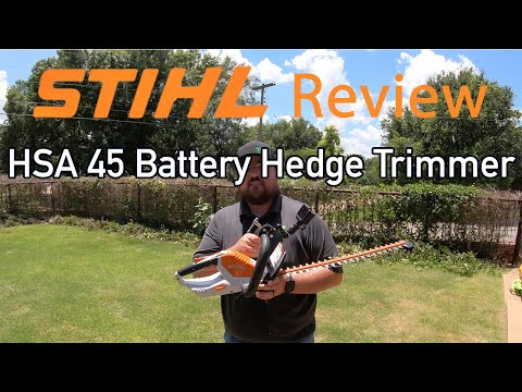Stihl HSA 45 Battery Powered Hedge Trimmer Review and Raw Demo