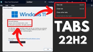 How to Get Notepad with Tabs in Windows 11 22H2 (Right now)