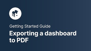 Exporting a Dashboard to PDF