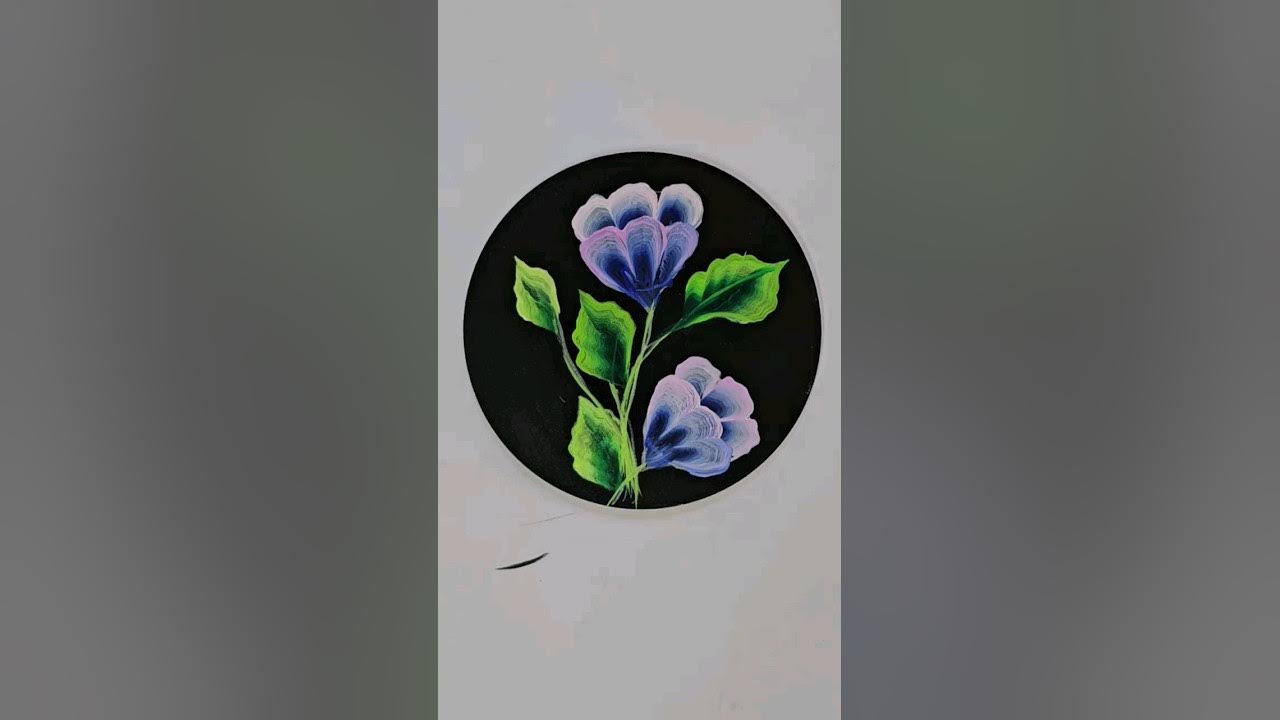 easy-way-to-paint-flowers-with-flat-brush-youtube