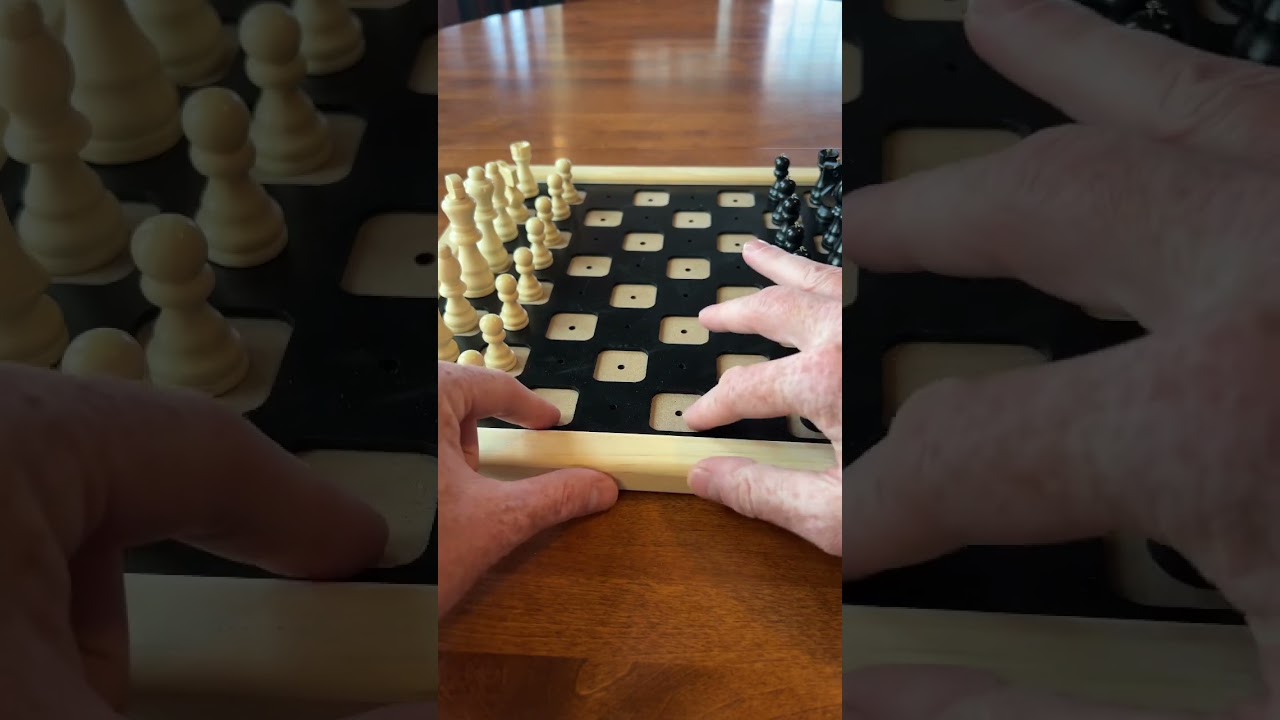 Large Table Top Chess Set for the Blind or Those With Low Vision