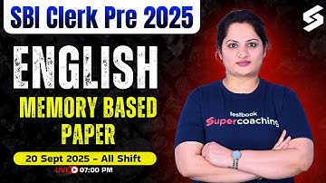 SBI Clerk Analysis 2025 | ENGLISH Memory Based Paper 2025 | 20 Sept All Shift | TESTBOOK BANKING