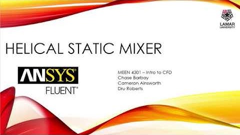 Static Mixer - Intro to CFD Final Project