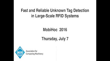 MobiHoc 2016 - Fast and Reliable Unknown Tag Detection