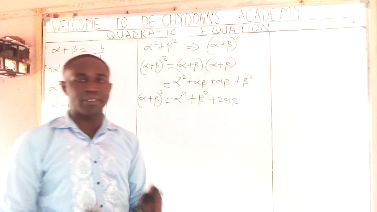 QUADRATIC EQUATION part 3A - YouTube