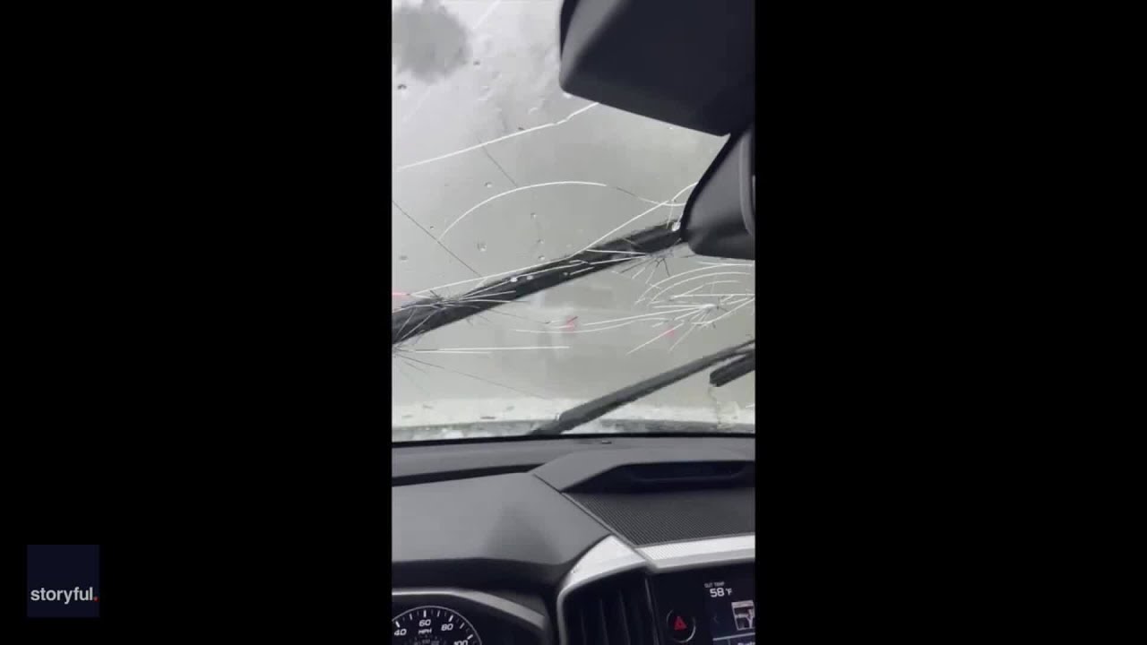 Rock Hill hail storm destroys vehicle windshield - YouTube