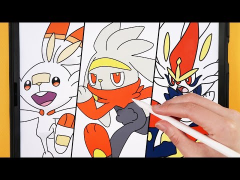   How To Draw pokemon  Scorbunny evolution RabootCinderace Pokmon Sword amp Shield