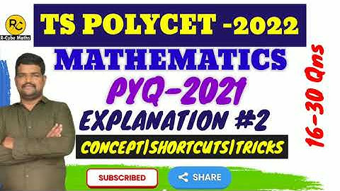 TS POLYCET -2022|PYQ-2021|MATHEMATICS#2|TRICKS