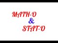 MATH O & STAT O