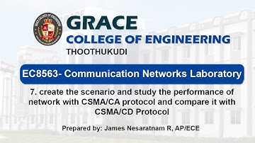 GRACE COE-ECE-EC8563-Communication Networks Lab- Ex.7 CSMA/CD & CSMA CA