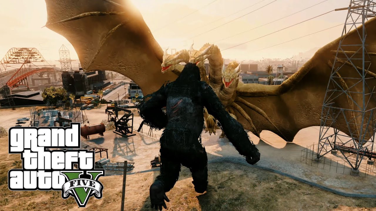 King Ghidorah vs Kong GTA V Mods
