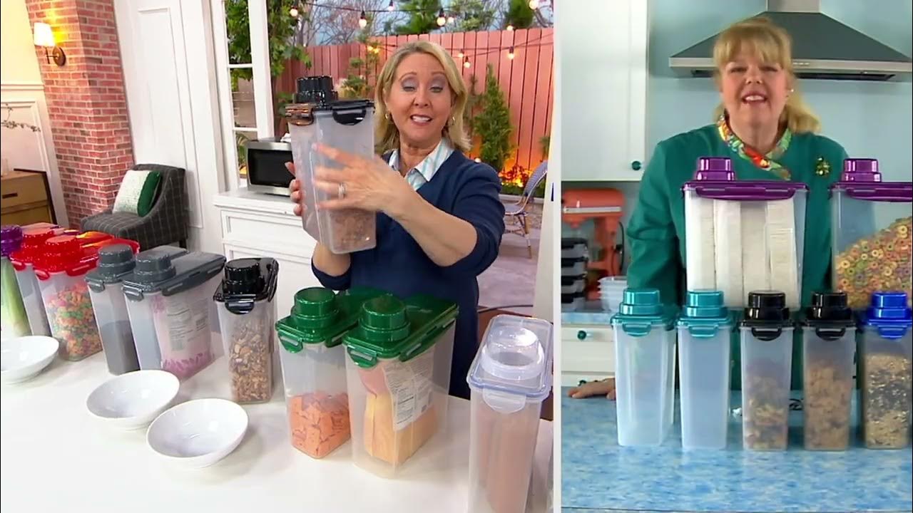 LocknLock Set of 2 Pantry Storage Containers w/ Pour Spout on QVC YouTube