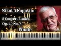 【ピアノ/Piano】 カプースチン 8つの演奏会用エチュード　Kapustin 8 Concert Etudes Op. 40 No. 8 Finale　MIDI楽譜/Sheet