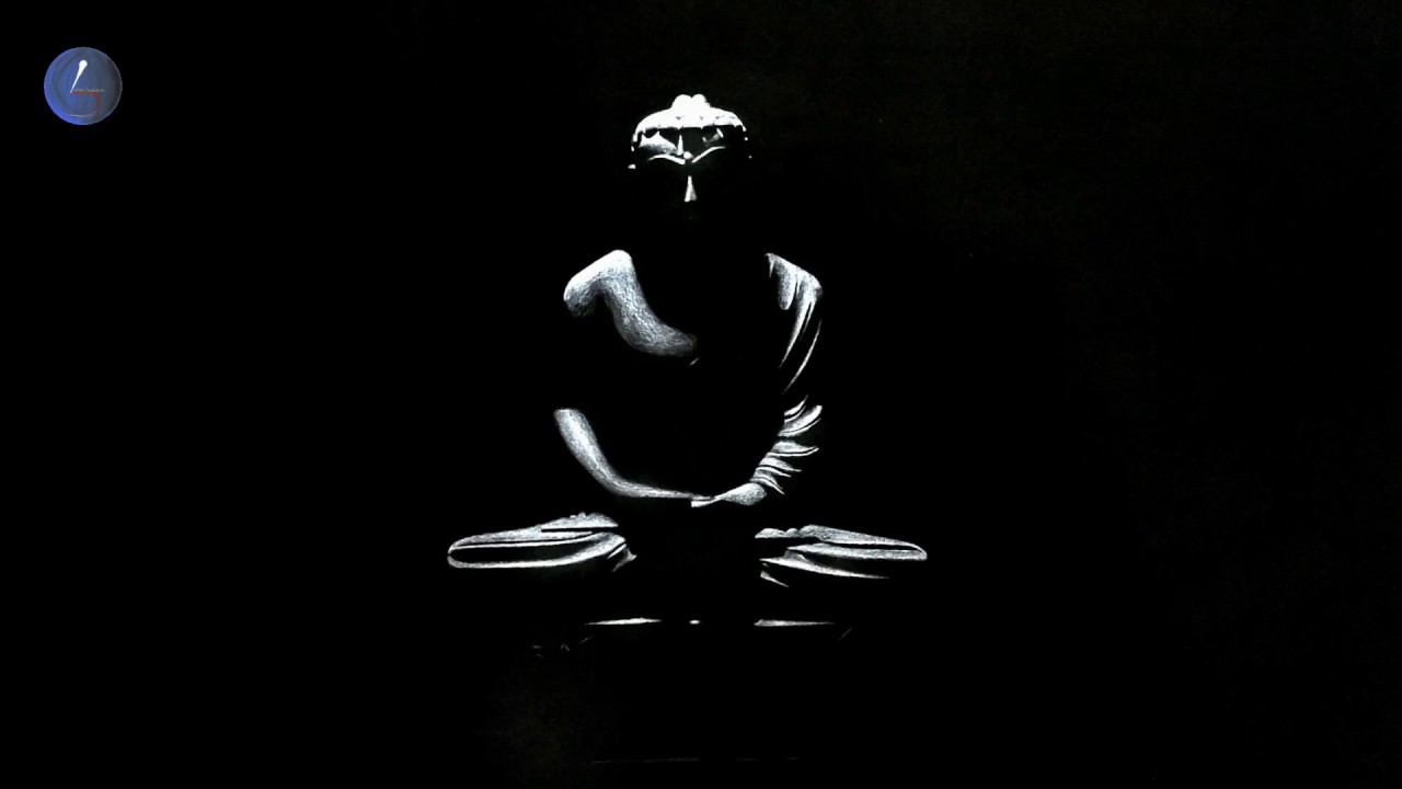 Gautam Buddha drawing | white glass marking pencil - YouTube