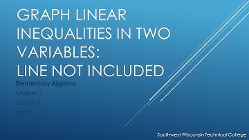 Graph Linear Inequalities in Two Variables--line not included - Elementary Algebra