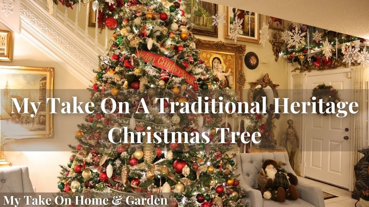 Classic Traditional Christmas Tree - How To Decorate A Christmas Tree With  Beads/Beaded Garland 