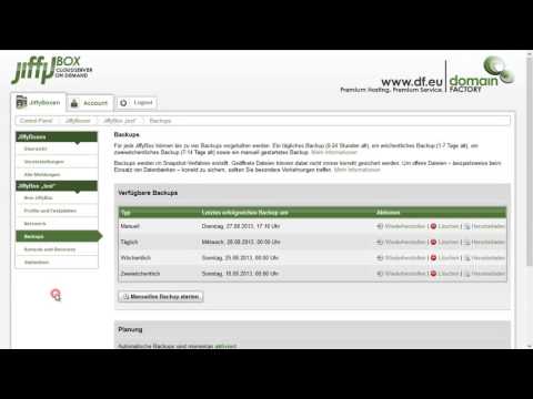 CloudServer: JiffyBox - Backups konfigurieren