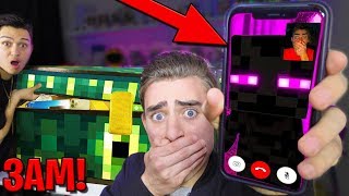 CALLING ENDERMAN AT 3AM TO OPEN THE ENDERCHEST!!!! ($100,000 MINECRAFT CHEST!)