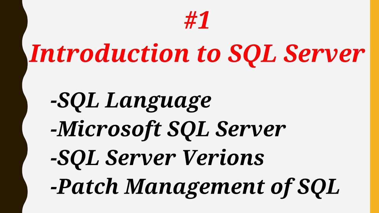 Introduction to SQL Server - Part 1 - History of SQL, Versions and ...
