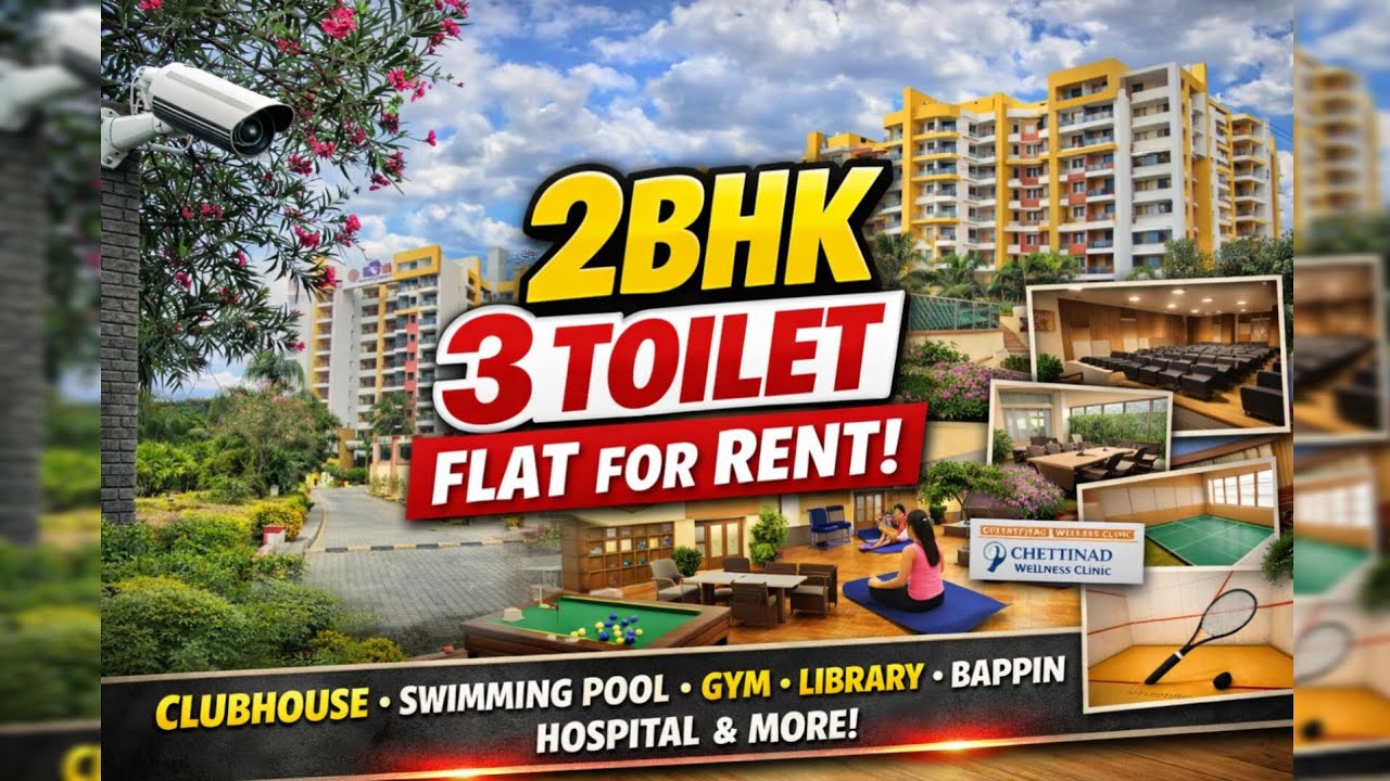 2 BHK Flat for Rent at Padur near Hindustan University | Mantri Synergy | Premium Gated Community 