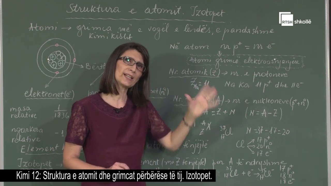 Struktura e atomit dhe grimcat përbërëse të tij. Izotopet | Kimi 12