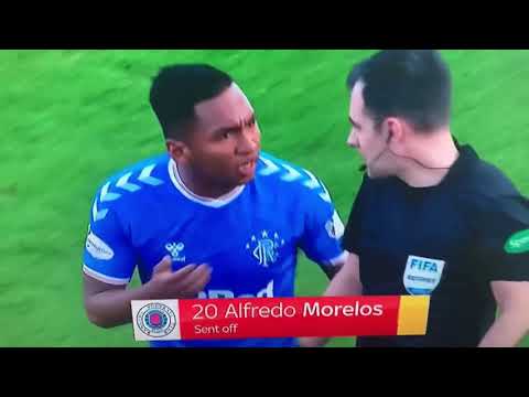 Alfredo Morelos Celebration and red card