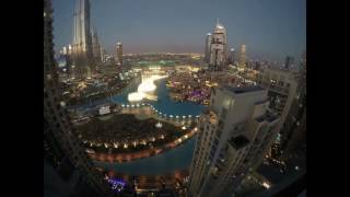 Dubai Downtown  Time Lapse New Year Burj Park Fire Works