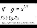 if y = x^3/2 find Dy/dx using first principle Method of Differentiation #differentiation #calculus.