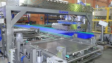 Robtic pouch food handling /unloading  -SUMPOT 15# Automated  retort sterilization for pet food 2022