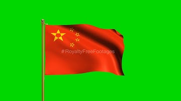 China National Flag HD | World Countries Green Screen Flag animation loop | Royalty Free Footages