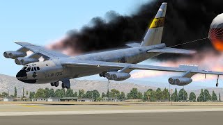 Worst Heaviest Bomber B52 Emergency Landing With Engine Fire