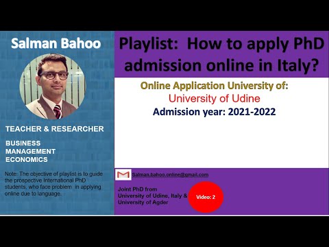 How to apply online PhD admission Italy? |University of Udine