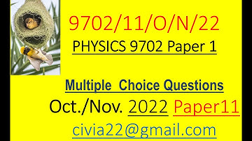 CAIE AS Physics 9702 October/November 2022 Paper 11 solved MCQs