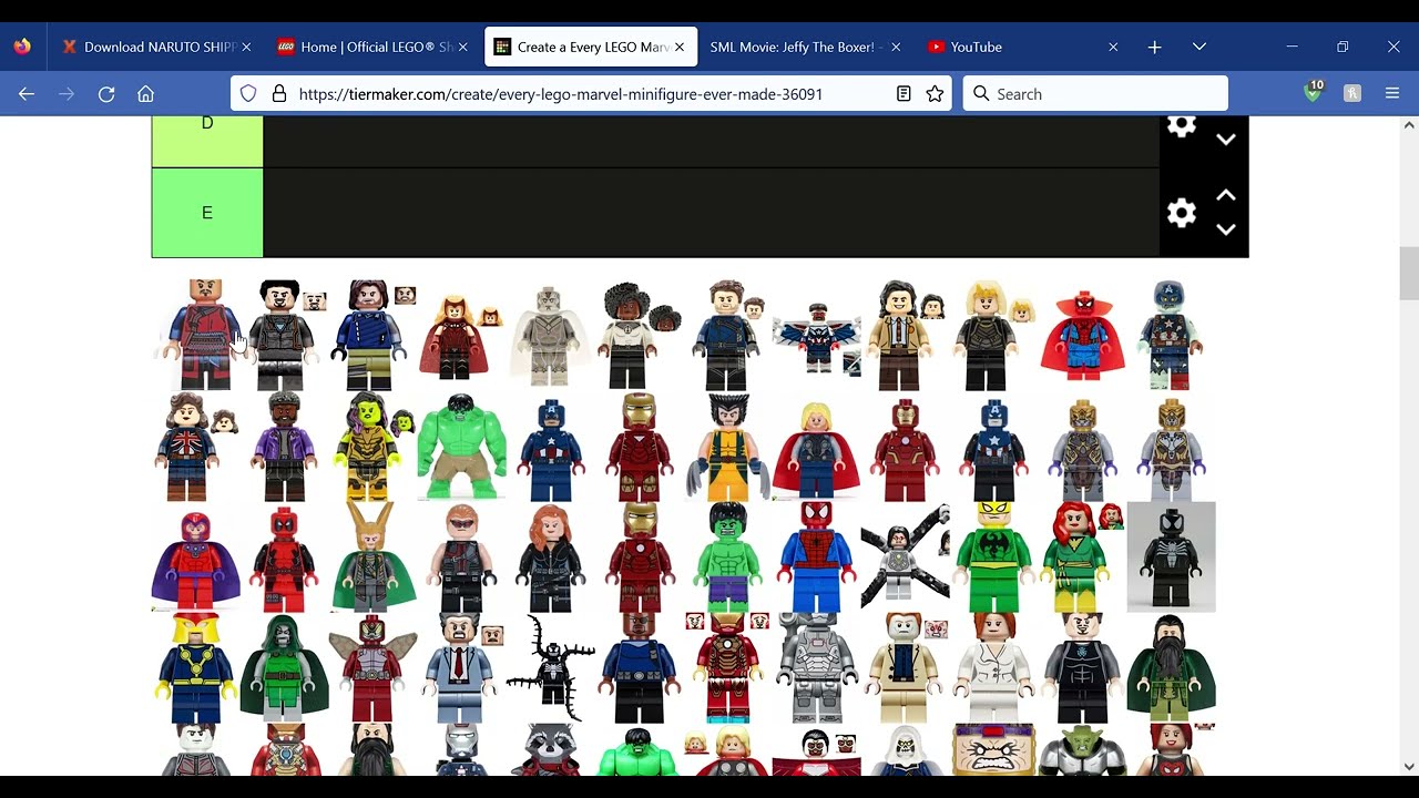 Lego Marvel Minifigs tier list Pt1