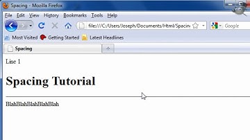 Html Lesson 2: Spacing