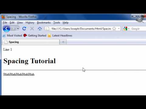 Html Lesson 2: Spacing