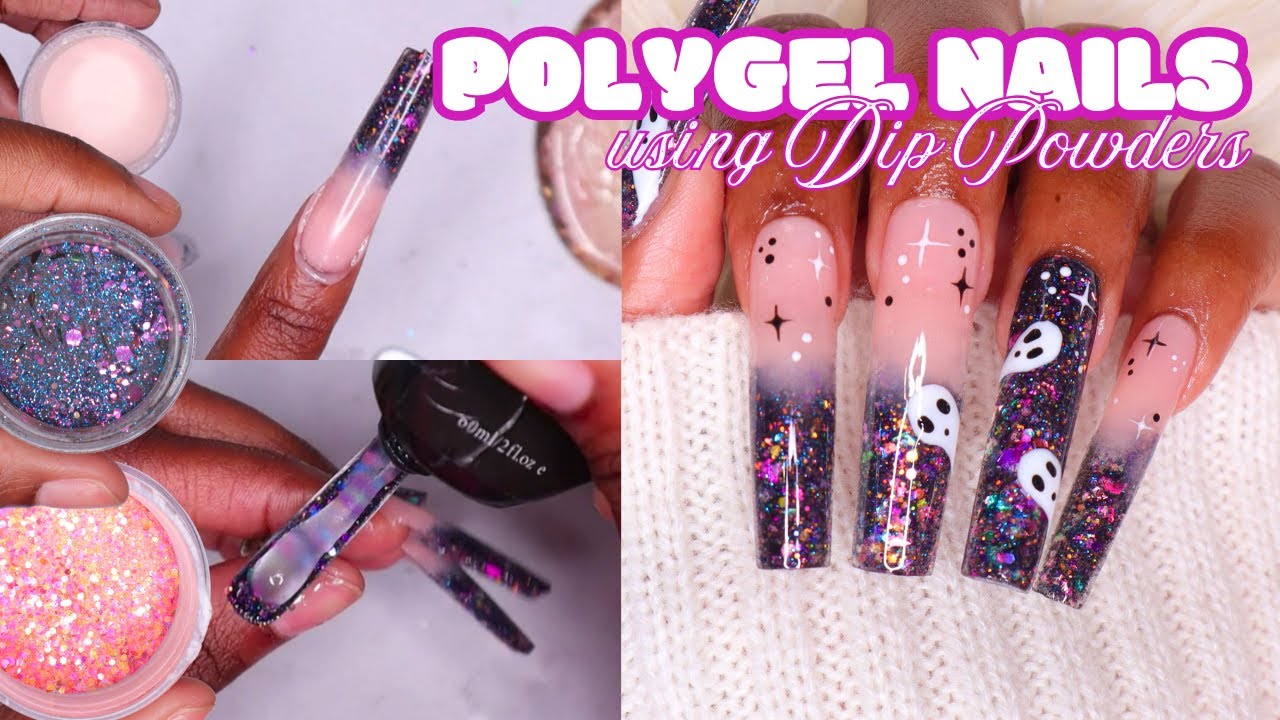 👻 BEGINNER FRIENDLY GHOST NAIL ART | HOW TO - THE LAZY GIRL METHOD WITH POLYGEL & DIP POWDERS