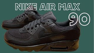 Nike Air Max 90 Cn8490-003 Triple Black On Feet 