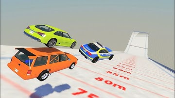 Ski Jumping With Vehicles - BeamNG drive Which Car Will Jump Further