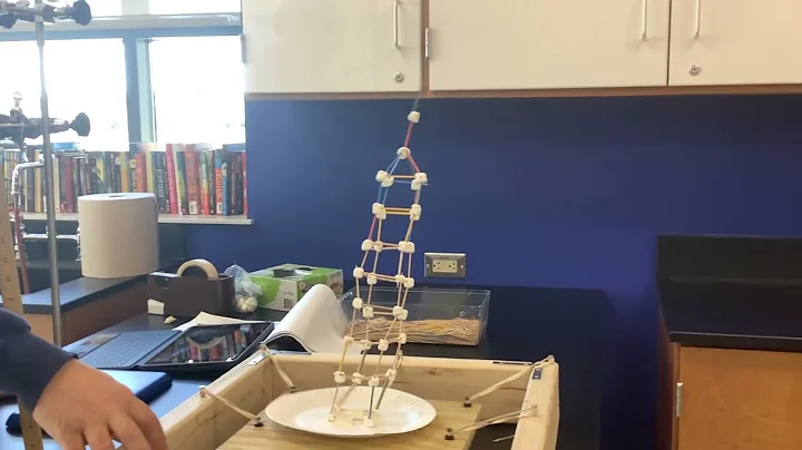 Toothpick and marshmallow tower earthquake test