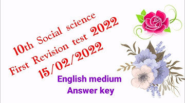 10th social science first revision test answer key English medium 2023 @Kanishai