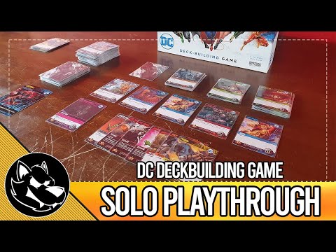 DC Deckbuilding Game Solo Playthrough and Review | Batman vs 8 Super Villains |