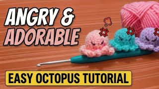 How to Crochet a Mini Angry Octopus 🐙💢 | Step-by-Step Tutorial