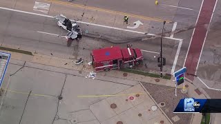 1 dead, 4 injured in crash involving ambulance