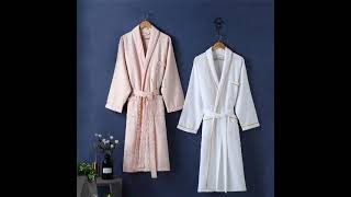 Yrf-Nightgown,100% Cotton Terry Robes For Women,Briderobe,Embroidered Logo Bathrobe,Video