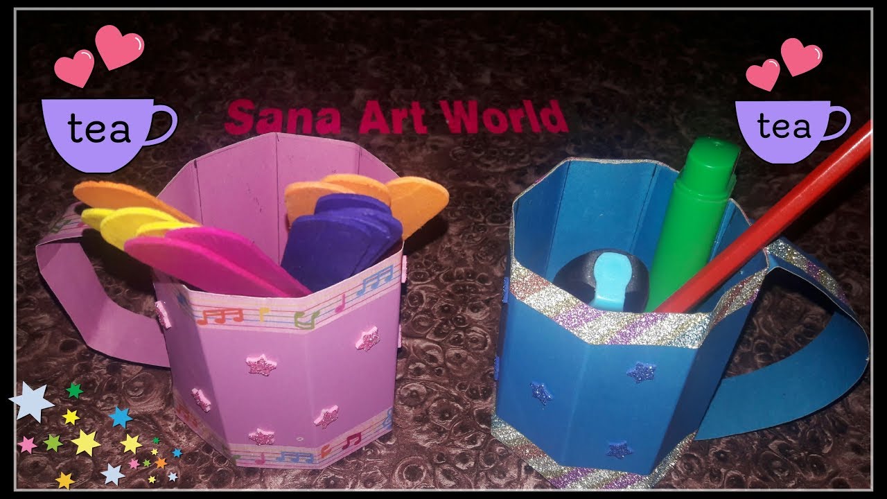 How To Make Paper Cup | Paper Cup Desk Organizer | Best Paper Diy - YouTube