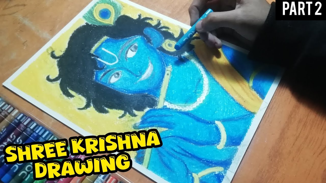 How to make shree krishna with oil pastel drawing || lordkrishna ||Tutorial