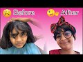 Hair transformation l She cried a lot before hair cut | complete new look | Ria and Jini Show