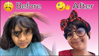 Hair transformation l She cried a lot before hair cut | complete new look | Ria and Jini Show